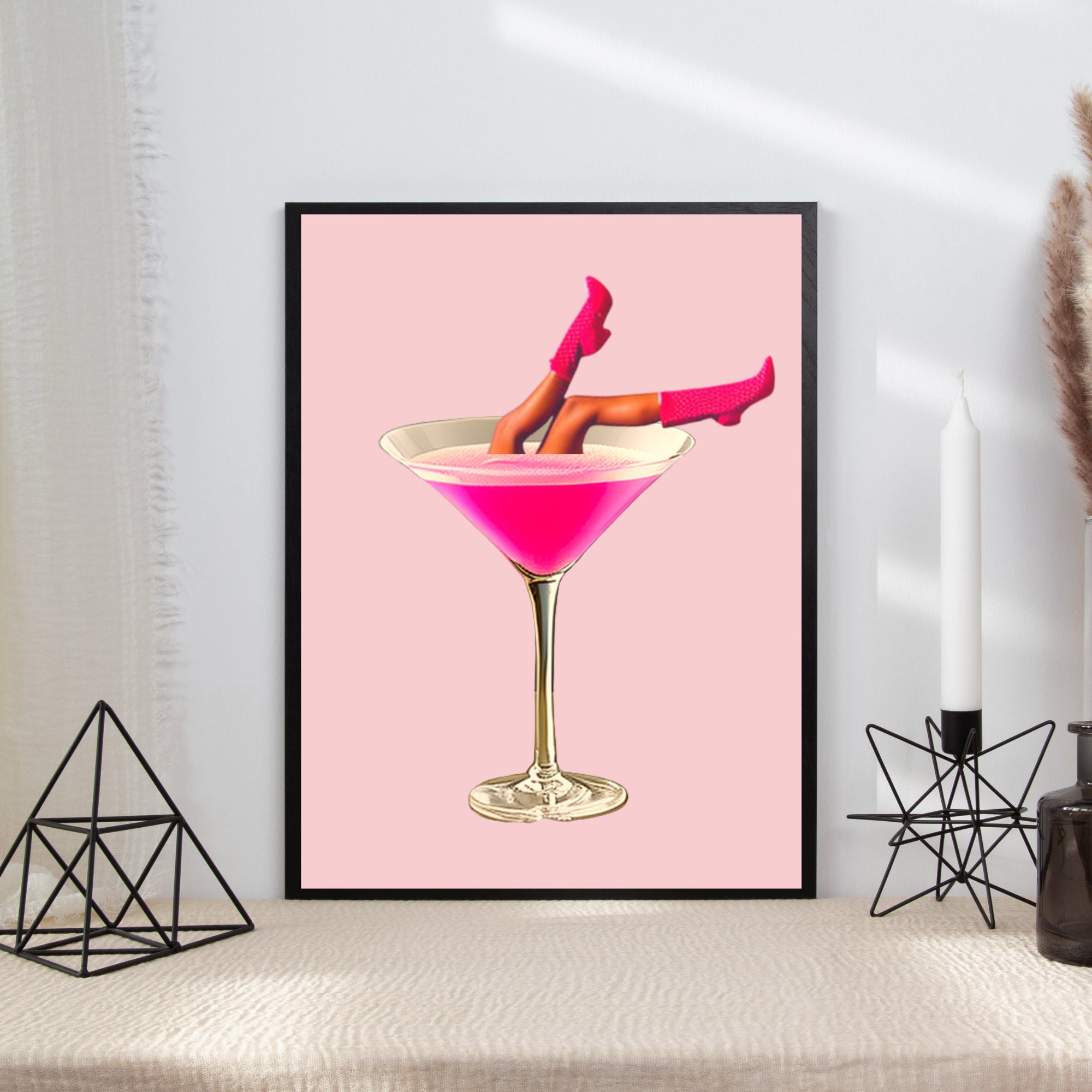 Dirty Martini Cocktail Trendy Printable Wall Art Pink Trendy - Etsy