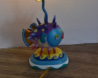 Anthropomorphic Puffer Fish Lamp