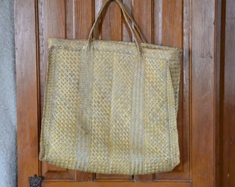 Vintage XL Straw Tote Bag