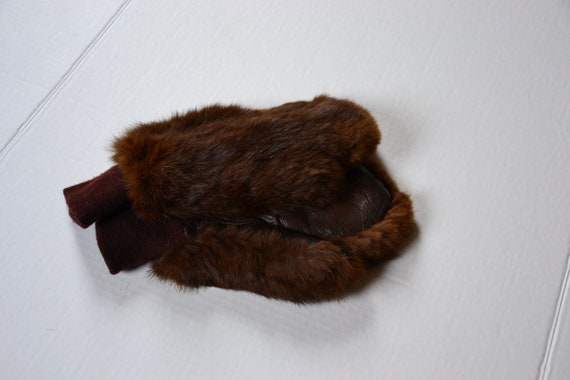Fur And Leather Gloves - image 1