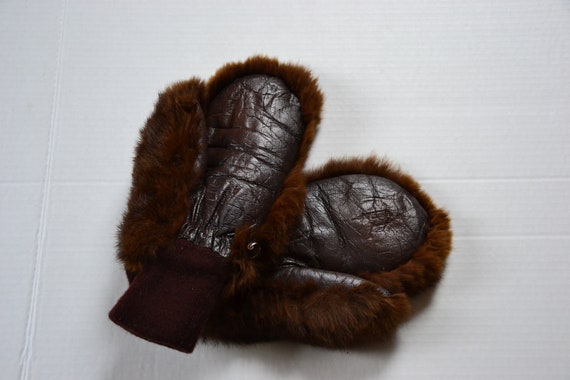 Fur And Leather Gloves - image 4