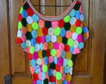 Hand Crocheted Flower Top