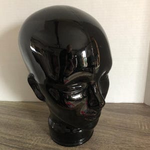 Vintage Black Glass Mannequin Head