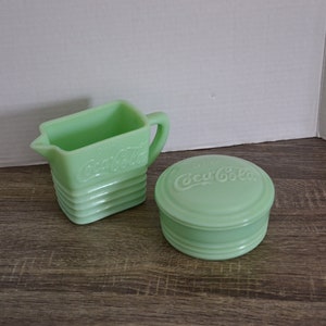 Jadeite Coca Cola Milk & Sugar Set