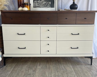 Refinished MCM Haddon Hall Nine Drawer Lowboy Dresser **SOLD***