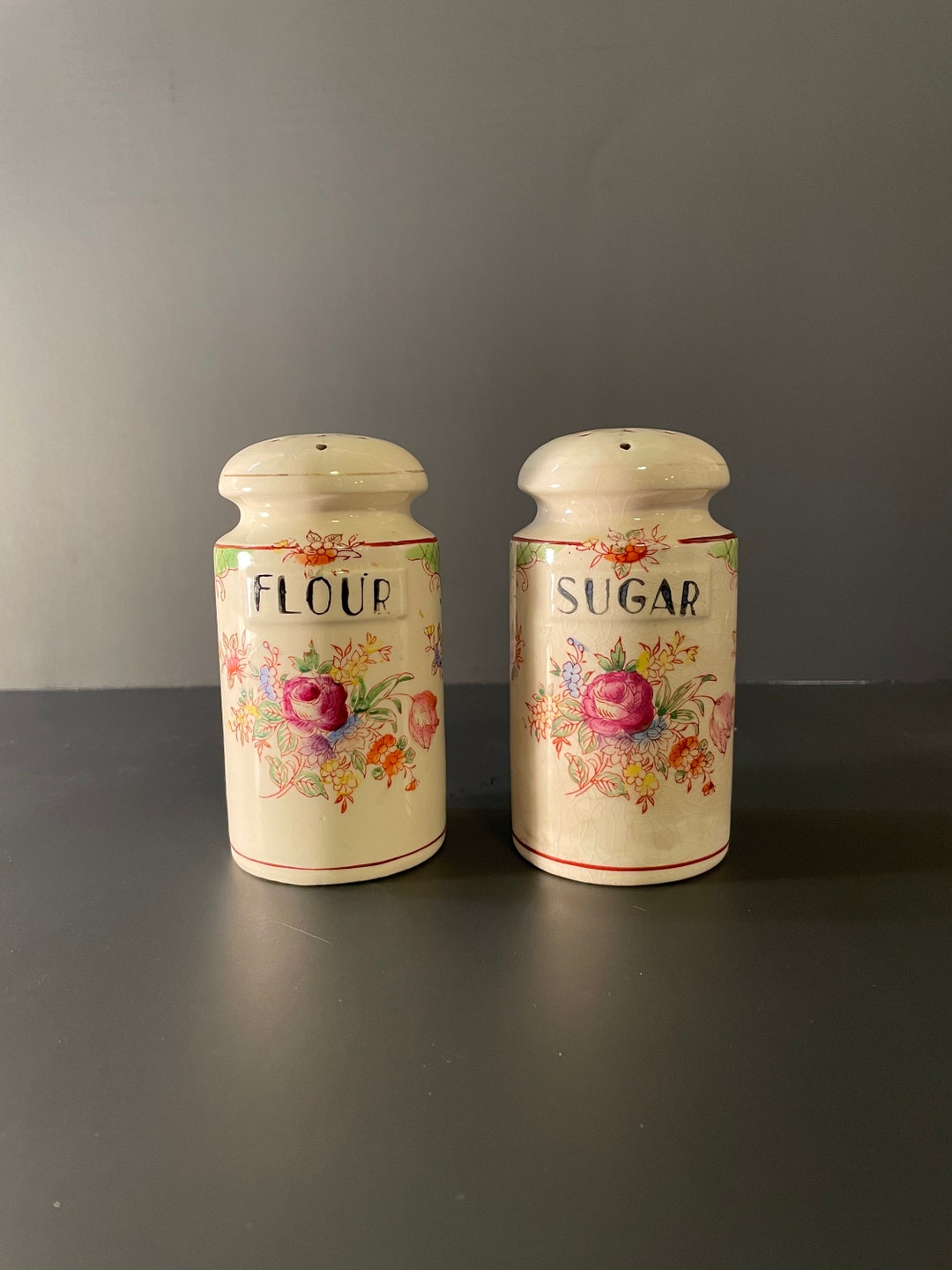 Vintage Sugar and Flour Shakers Vintage Shakers Vintage Etsy