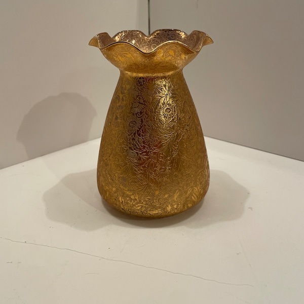 Gold Glass Vase Etsy