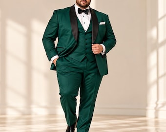 Custom Plus Size Tuxedo for Men, Made-to-Measure Wedding Groom Suit FLORAL WORK, Handcrafted Beads