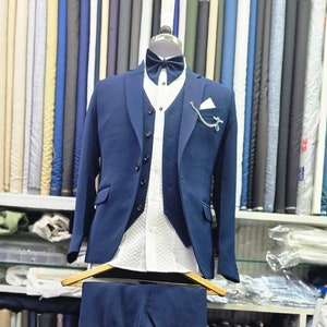 Navy Blue Waistcoat and Trousers Etsy