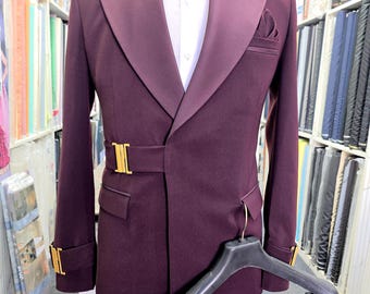 Maroon Tuxedo Suit for Men | Custom Burgundy Wedding & Prom Tuxedo