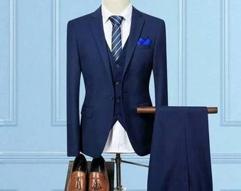 Navy Blue 5 Piece Classic Suit for men | Bespoke | Classic Suit