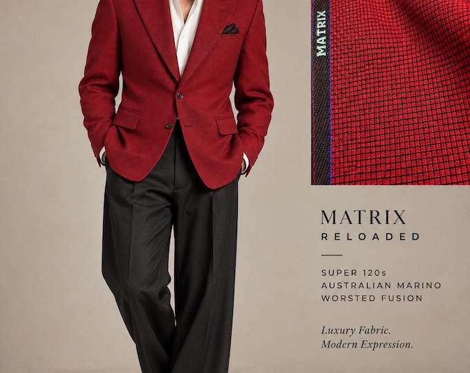 Custom Red Australian Merino Wool Blazer, Matrix Reloaded Sport Coat (Made to Order)