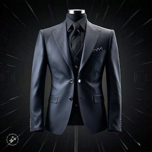 Black 2-Piece Suit: Men&#39;s Bespoke Classic Fit Wedding Tuxedo