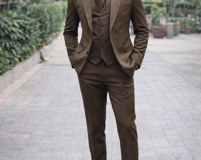 Paridhan TailorsExquisite Brown Suit: Wool Blend Formal Men's Jacket
