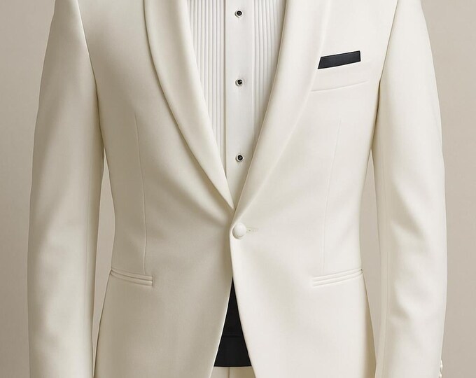 Custom Ivory Groom Tuxedo - Modern Wedding Suit Paridhan Tailors