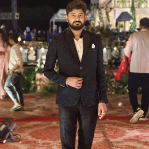 Rama Green Embroidered Tuxedo Suit – Men&#39;s Formal, Prom, Wedding, Bespoke Fit, Paridhan Tailors