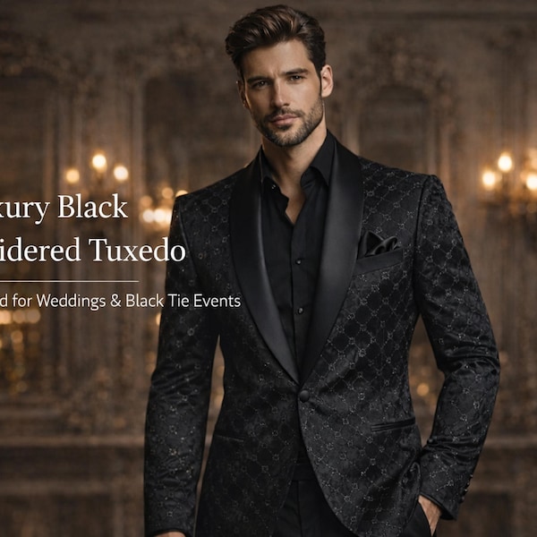 Chaqueta de esmoquin bordada con apliques de diamante, para fiesta de graduación, hecha a medida para bodas.