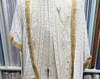 Embroidered Silk Sherwani: Indian Groom Wedding Outfit