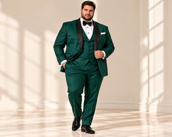 Custom Plus Size Tuxedo for Men, Made-to-Measure Wedding Groom Suit FLORAL WORK, Handcrafted Beads