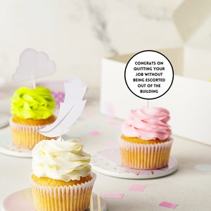 Sassy Goodbye Coworker Cupcake Toppers Digital Download Printable image 5