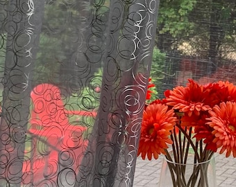 Metallic Organza Sheer Curtains Voile Semi-Sheer Curtains for Living and Bedroom