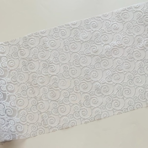 Holiday Decor Table Runner Metallic Gold Embossed Leaf Organza Sheer Table Runner image 7