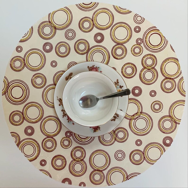 Holiday Decor Table Placemats Embossed Floral Organza Sheer Mat Set Gold & Silver image 13