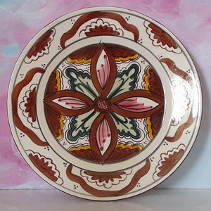 Large Portuguese Hand Painted Plate; Decorative Wall Plate