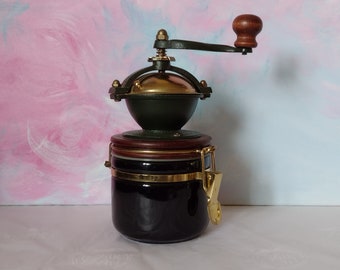 Coffee Grinder Hand Cranked with Ceramic Jar; Manual Coffee Mill with Ceramic Container