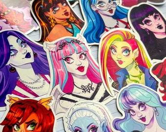 Monster Girl Stickers - Inspired by Monster High (Mattel) - Water Resistant Vinyl Sticker | Glossy