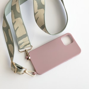 Slim Pink Silicone iPhone Case with Strap