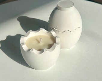 Soy Wax Egg Shell Candle: Handcrafted Container Candle