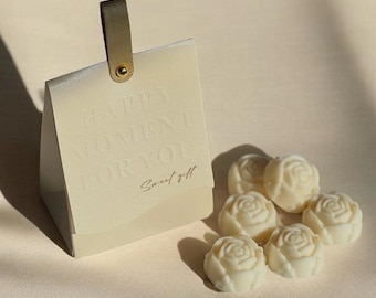 Rose Wax Melts – Highly Scented Soy Melts for Burners (Pack of 6)