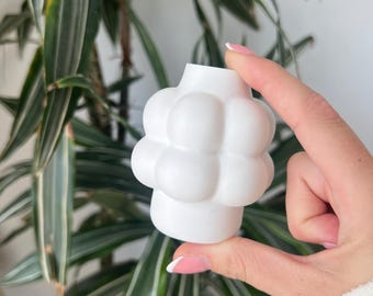 Handmade Jesmonite Bubble Vase: Modern Stone Decor, Taper Candle Holder