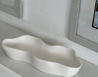 Large Wavy Stone Bowl | Irregular Bowl | Trinket Dish | Organic Tray |