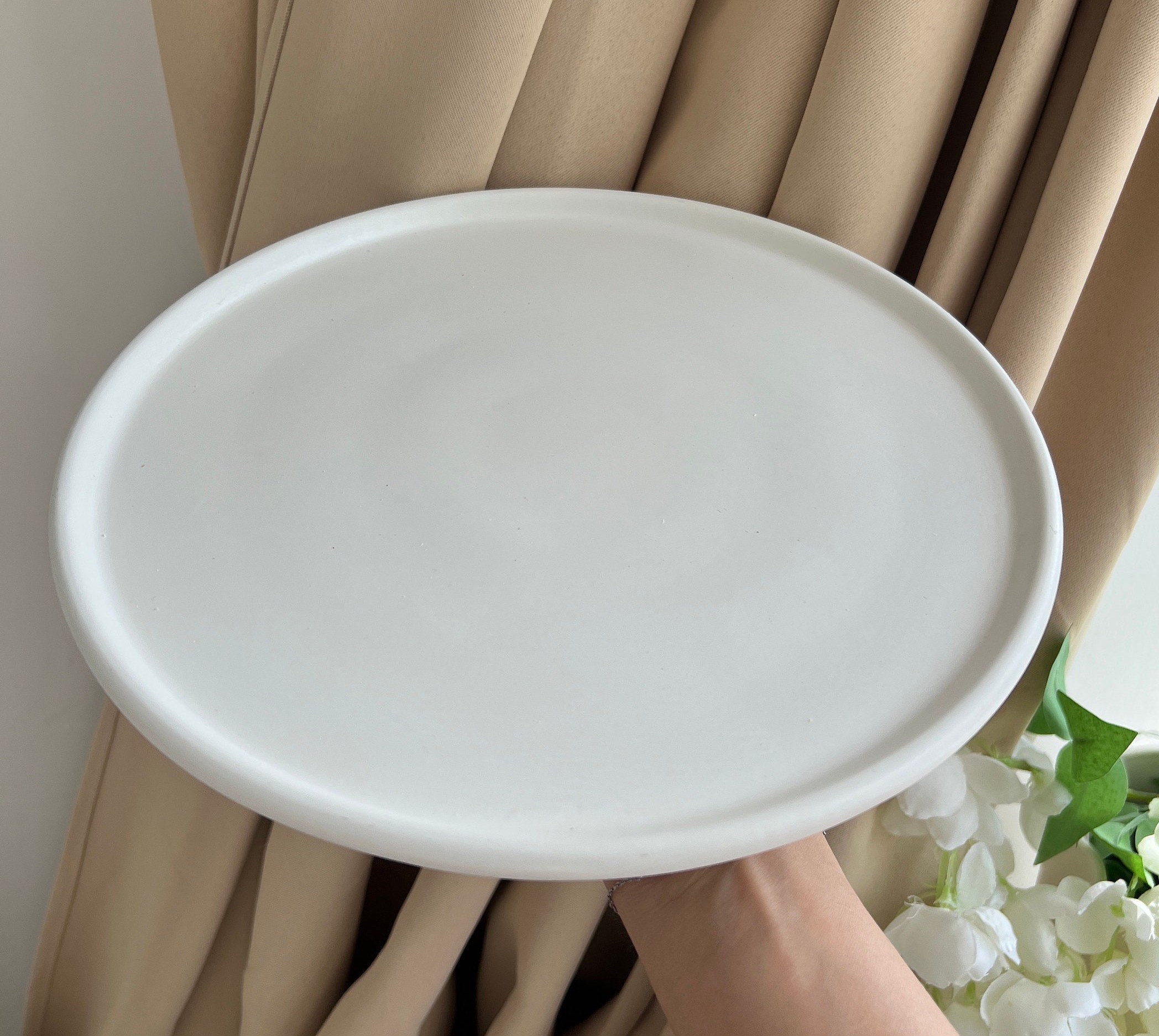 Large Round Decorative Tray Concrete Dish Concrete Etsy UK