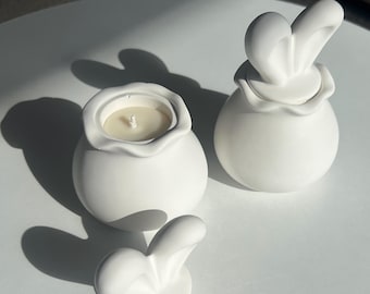 Bunny Container Candle: Handmade Soy Wax Easter Rabbit Gift