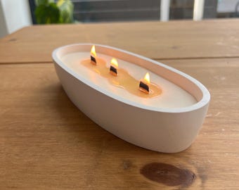 The Centrepiece Candle: 3-Wick Soy Candle in Stone Container