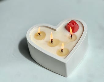 Heart-Shaped Soy Candle: Custom Rose Candle