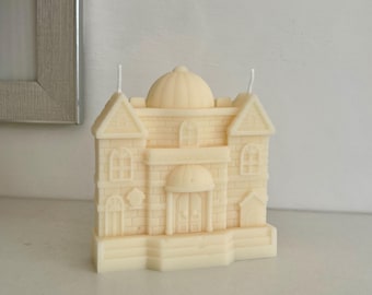 Church Building Candle: Handmade Soy Wax Chapel Decor