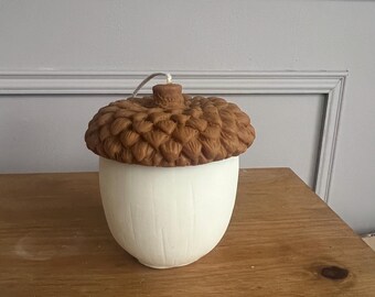Handcrafted Acorn Soy Candle: Rustic Autumn Decor