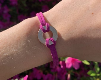 Mauve Shimmer and Violet Washer Bracelet