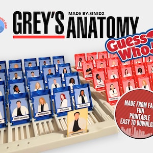 Juego de adivinanzas de Anatomía de Grey: archivo PDF imprimible de descarga instantánea, no incluye juego físico, regalo navideño