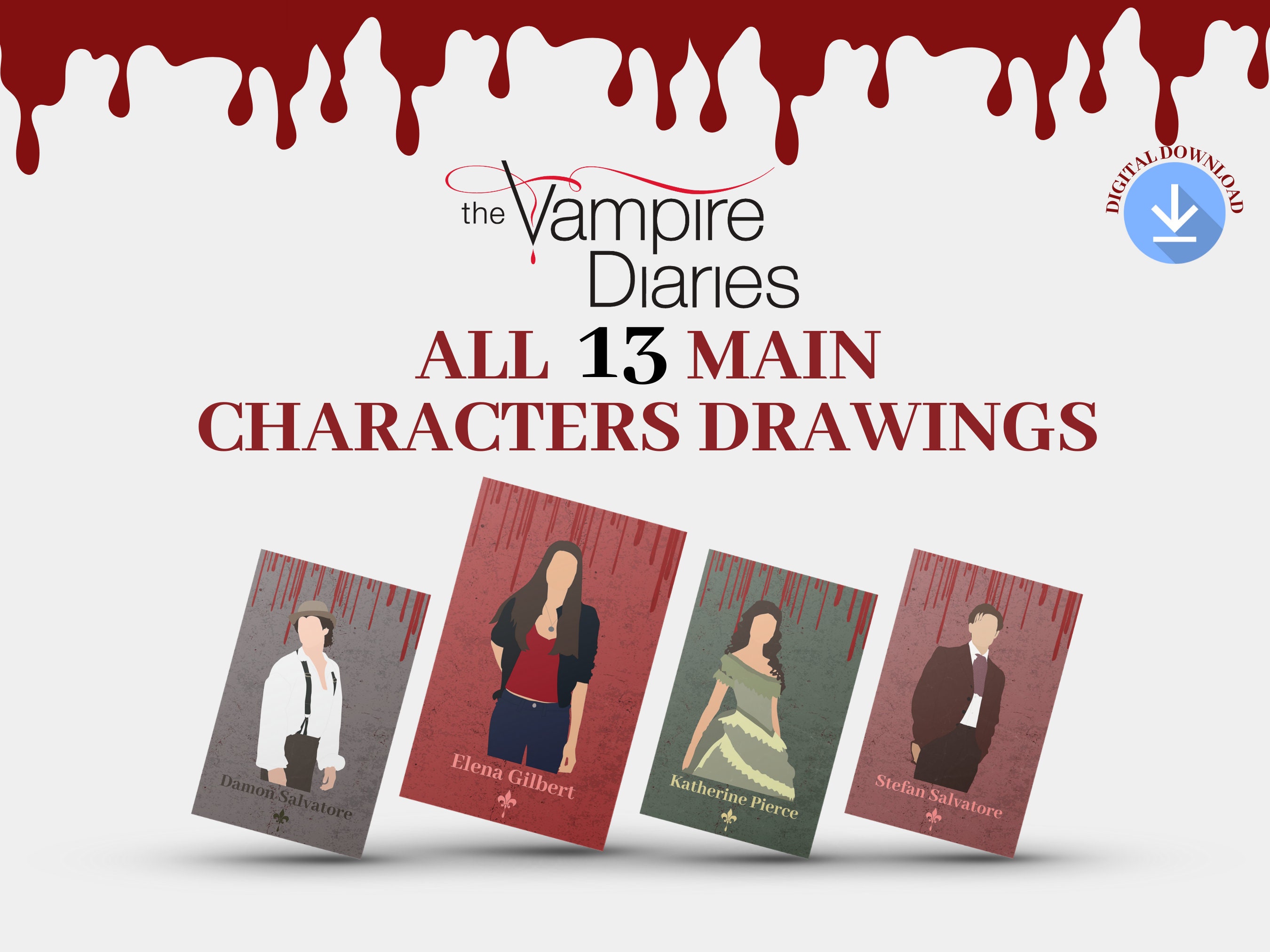 Desenho  Vampire diaries poster, Vampire diaries funny, Vampire