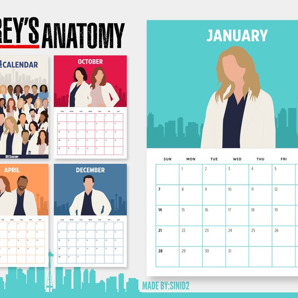 Anatomy Calendar Etsy