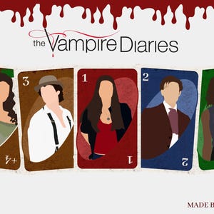Gioco di carte The Vampire Diaries - Pacchetto di poster minimalisti da gioco (download digitale) TVD The Originals Legacies vacanze Natale