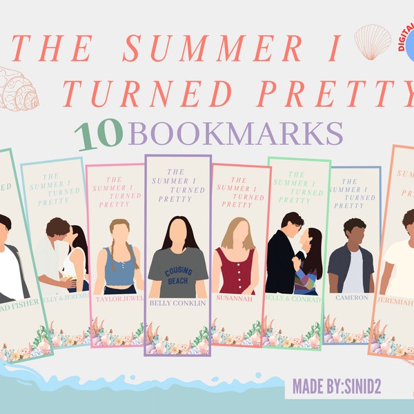 The Summer I Turned Pretty BookMark set minimalist Line Art Pop Poster Print Pack- (Digital Download) TSITP