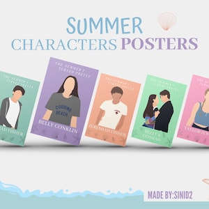 Summer  Turned Pretty Minimalist Poster Set Printable Art with all Main Characters  Decorations and Gifts TSITP holiday christmas gift