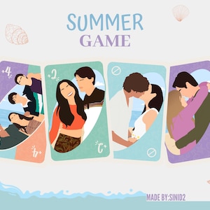 Juego de cartas Summer Pretty: paquete de pósteres con impresiones de arte lineal minimalista (descarga digital), regalo navideño de TSITP