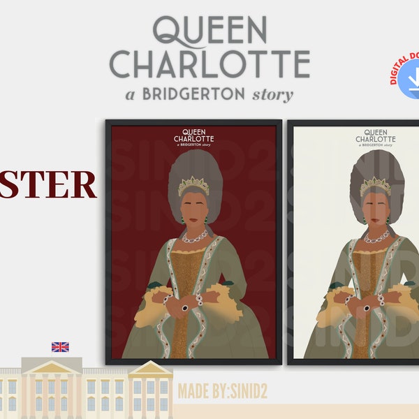 Bridgerton Queen Charlotte Minimalist Line Art Pop Poster (Downloadable)